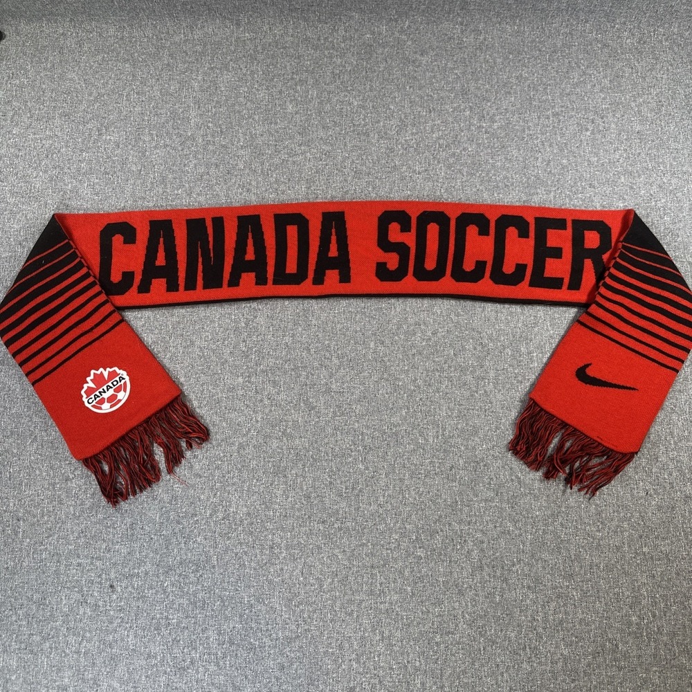 Nike Canada Soccer Scarf Red Black Team Canada National Team Fan Supporter